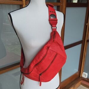 Free People Vibrant Red Crossbody Bag